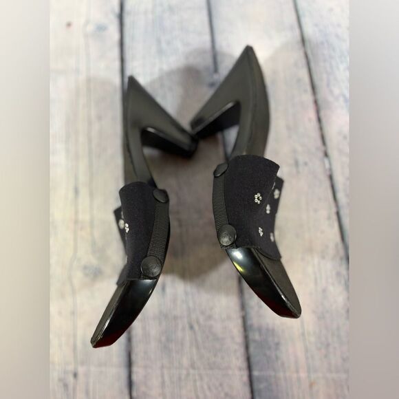 Onesole Chic Black Soft Neoprene Crystal Soft Step Interchangeable Y2K Shoes 8 - Picture 2 of 7